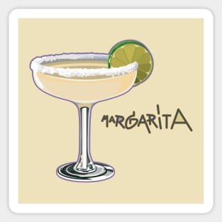 Margarita Cocktail Illustration Design Sticker